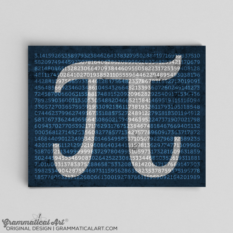 Pi to 1000 Digits Print | Grammatical Art