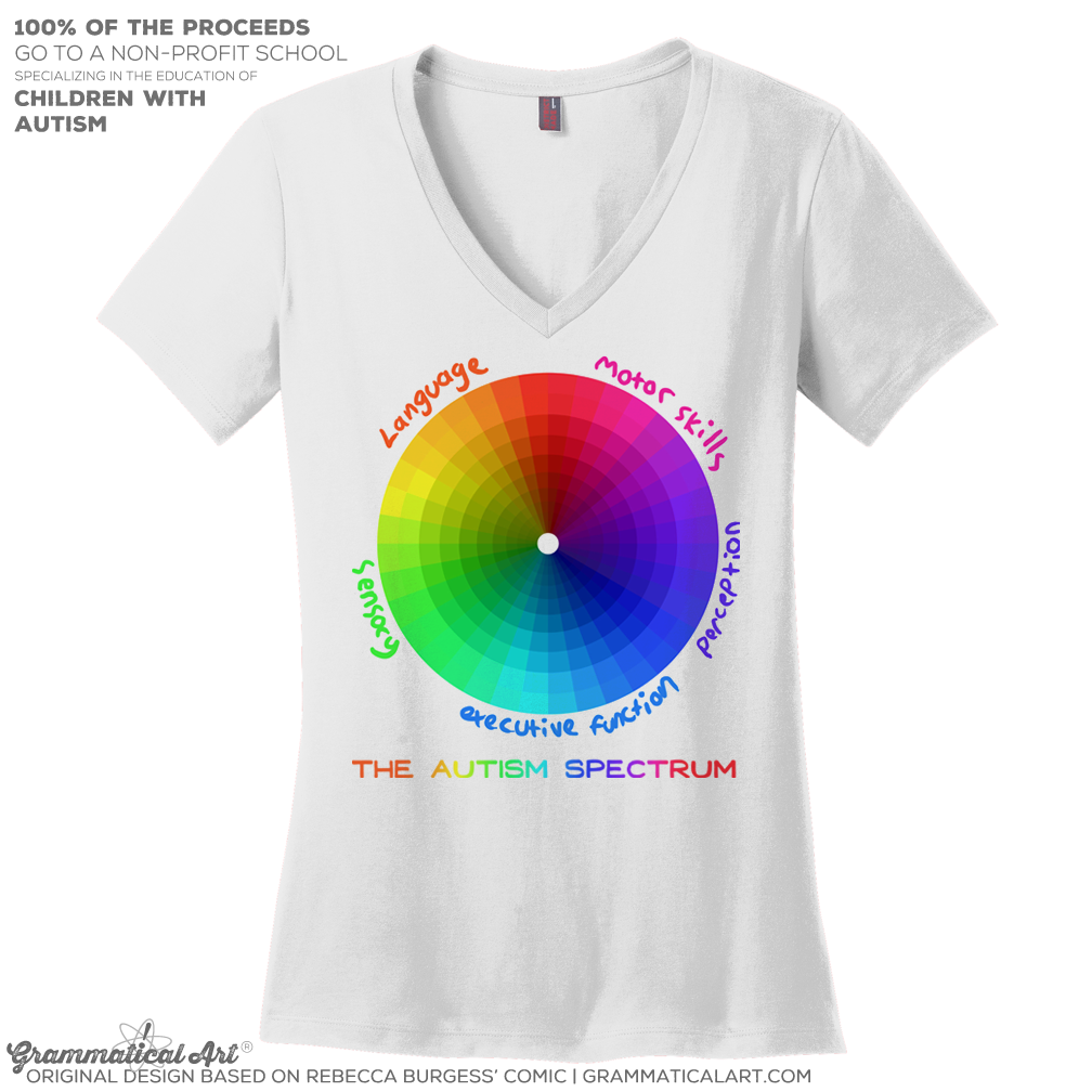 Autism Spectrum Tee V-Neck Grammatical Art